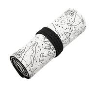 Hohopeti Roll up Pencil Wrap 72 Slots Canvas Pencil Case Pencil Storage Case for Students and Artists