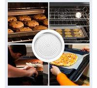 Hohopeti Round Perforated Pizza Pan 10-Inch Large Hole Baking Tray Household Multi-Function Oven Pizza Plate for Crispy Crust Cooking