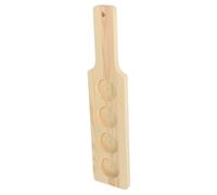 Hohopeti Rustic Wooden Shot Glass Rack for Secure Drinkware Organization Bar Accessories for Dining and Family Gatherings Easy-Clean Wood Mug Storage Stand
