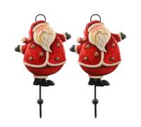Hohopeti Santa Claus Coat Hook 2pcs Resin Iron Hanging Hook