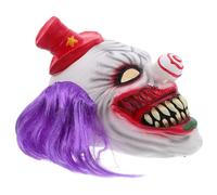 Hohopeti Scary Clown Mask with Purple Green Hair Lightweight Latex Halloween Mask for Adults Creepy Cosplay Costume Accessory Haunted House Party Carnival