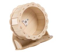 Hohopeti Silent Wooden Running Wheel for Small Pets with Cloud Stand Quiet Exercise for Hamsters Gerbils Chinchillas Hedgehogs Noise-reducing Sunflower Design for Cage Use