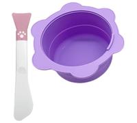 Hohopeti Silicone Foldable Mask Mixing Bowl with Scraper 2Pcs Set Purple Nonstick Wax Melting Pot for Women’S Facial Mask DIY and Hair Removal Wax Heater Accessory