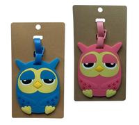 Hohopeti Silicone Owl Luggage Tags 2Pcs Cartoon Travel Bag Identifiers Flexible Material for Suitcases on Holiday Trips Random Color