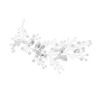 Hohopeti Silver Leaf Pearl Rhinestone Bridal Hairband for Women Zinc Alloy Wedding Headpiece with Crystal Accents Elegant Hair Accessory for Bride Prom Formal Party Garden Reception