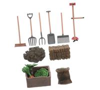 Hohopeti Simulation Farm Tool Set with Carrot and Bale Straw Accessories Miniature Vegetable Planting Playset for Garden and Dollhouse Scenes Realistic Farm Model Kit for Collectors