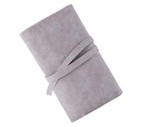 Hohopeti Slot Portable Makeup Brush Organizer Bag Folding Rolling Cosmetic Storage Pouch for Travel and Artists Grey Makeup Brush Holder with Compact Design