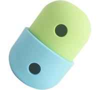 Hohopeti Slow Feeder Treat Dispensing Dog and Cat Interactive Silicone Food Puzzle Balls Set, Small Fluorescent Green and Large Light Blue, Educational Pet Feeding for Mental Stimulation