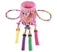Hohopeti Small Basket Stage Performance Prop Dance Prop Plastic Woven Ethnic Style Simple Pastoral Design Multi-Functional Not Easy to Break Suitable for Daily Life and Office Use