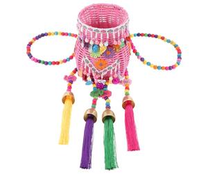 Hohopeti Small Basket Stage Performance Prop Dance Prop Plastic Woven Ethnic Style Simple Pastoral Design Multi-Functional Not Easy to Break Suitable for Daily Life and Office Use