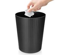 Hohopeti Small Black Plastic Wastebasket 21x21x26.5cm, Multipurpose Kitchen Trash Can for Bedroom Office Garbage Collection