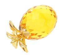 Hohopeti Small Glass Pineapple Ornament Chic and Delicate Design for Desktop Decor Decorative and Not Easy to Break or Deform, Vivid Yellow Fruit Model and Seasonal and Tea Table for Home