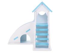 Hohopeti Small Pet Castle House with Ladder Slide and Peeping Hut Hamster Habitat Playground for Climbing Sliding and Hideaway Training Safe and Cage Accessory for Hamsters and Small