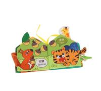 Hohopeti Soft Cloth Teether Books for Months Interactive Sensory Touch and Feel Crinkle Cloth Books with Animal Tails Early Development Educational for Boys and Portable Lightweight Design