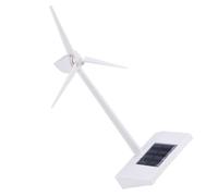 Hohopeti Solar Powered Desktop Wind Turbine Model with Abs Construction Educational Windmills Kit for Easy Assembly No Battery Needed White Decorative Renewable Energy for Home Office