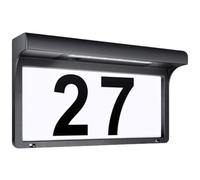 Hohopeti Solar Powered LED House Number Sign Plaque, Illuminated Outdoor Address Plate Hanging Mount, Weather-Resistant Solar Light Up Numbers for Front Door and Garden