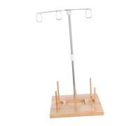 Hohopeti Solid Wood Triple Thread Holder Rack for Sewing Machines Spool Organizer for Overlocking and Complex Sewing Tasks Compatible