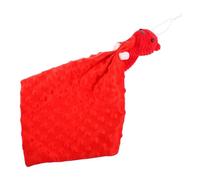 Hohopeti Soothing Plush Animal Security Blanket for Boy Girl Comfort Burp Cloth with Tactile Bumps Soft Red Bear Doll for Newborns for Stroller and Carriage Use