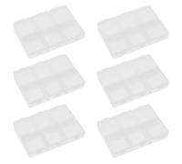 Hohopeti Stackable Pill Organiser Pp Medicine Organiser with 6 Compartments 7 Day 6 Pcs Impact Resistant and Portable and Office and School Use for Office School Use for Blind Persons and