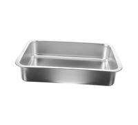 Hohopeti Stainless Steel Cat Litter Pan Small Open Metal Litter Box 36x27x7cm Suitable for Kittens Elderly Cats and Rabbits Sturdy Corner for Pet Hygiene