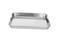Hohopeti Stainless Steel Flat Bottom Baking Tray Rustproof Bake Pan for Cookies Brownies Lasagna BBQ Outdoor Picnic Scratch-Resistant Roasting Plate Multi-use Serving Tray