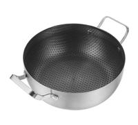 Hohopeti Stainless Steel Honeycomb Nonstick Pan with Flat Bottom for Even Cooking Multipurpose Egg Frying Skillet for Household Kitchen Use Food Pot for Eggs Seafood and More