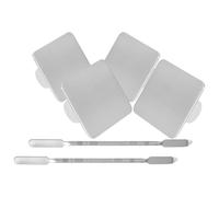 Hohopeti Stainless Steel Nail Art Palette Ring with Cosmetic Spatula for DIY Mixing Foundation, Hard to Break Or Deform, for Personal Traveling and Home Use,
