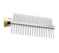 Hohopeti Stainless Steel Pet Grooming Comb with Wooden Handle for Dogs and Cats Double-row Shedding and Dematting Tool Sturdy Polished Brush Removes Tangles and Loose Fur Stimulates Skin