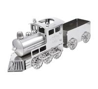 Hohopeti Steam Locomotive Model Stainless Steel Train Decor with Coal Car for Adult Collection Realistic Desktop Ornament Gift for Train Enthusiasts