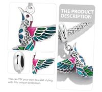 Hohopeti Sterling Silver Bird Charm Pendant for Jewelry Making Colorful DIY Bracelet Accessory Lightweight and Kingfisher Pendant for Women Handmade Ornament