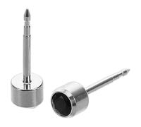 Hohopeti Sterling Silver Ear Piercing Studs for Women with Black Zirconia Hypoallergenic S925 Piercing Needles Sharp Tip Anti-Clogging Design 1 Pair for Safe and