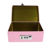 Hohopeti Storage Box Desktop Organizer Case Rectangular Tinplate with Combination Lock for Privacy Protection, Stylish Metal Suitable for Offices and Home Use