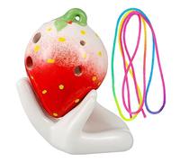Hohopeti Strawberry Ocarina Toy for Boy Girl Six-hole Musical Instrument with Lanyard and Music Score for Beginners Creative and Design for