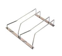 Hohopeti Sturdy Stainless Steel Wine Glass Rack Hanging Cup Holder for Bar and Kitchen Creative Upside Down Stemware Organizer with Stable Storage Stylish Silver Double Row Design for