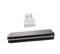 Hohopeti Stylish Black as Material 6-grid Eyeshadow Concealer Blusher Box with Stamp Storage Case No Odor Multi-grid Design for Travel