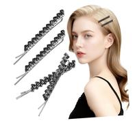Hohopeti Stylish Rhinestone Hairpins Metal Bobby Pins for Women Party Wedding Daily Use Elegant Sparkly Hair Clips Accessory