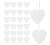 Hohopeti Sublimation DIY Air Freshener Sheets Set, 50 Heart-Shaped Felt Blank Sheets with 5 Elastic Straps for Heat Transfer Crafting and Custom Car Air Fresheners
