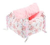 Hohopeti Sugar Glider Hanging Hammock Bed for Small Animals, Thickened Warm Cotton Nest with Half-open Lid, White Bear Design, Suitable for Hamsters and Guinea Pigs