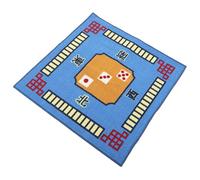 Hohopeti Thick Square Mahjong Table Mat Noise-reducing Non-slip Board Game Cover for Poker Dominoes Multi-function Tabletop Protector with Chinese Design Blue