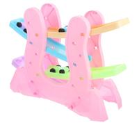 Hohopeti Toddler Race Track Car Ramp Toy for Boys and Girls, Plastic Gliding Sliding Track Car with Random Color Accessories, Indoor Assembly Game for Ages 1-3