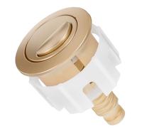 Hohopeti Toilet Flush Button Modern Aesthetic and Universal Compatibility Abs Round Double Push Flushing Button Brushed Brass Replacement with User-Friendly Design for Toilet Tank Water
