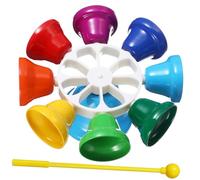 Hohopeti Tone Colorful Hand Bells Musical Instrument for Early Education Portable Lightweight Rhythm Bell for Color Recognition and Learning in Daycare Classroom