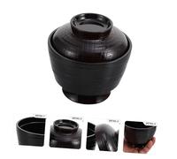 Hohopeti Traditional Japanese Miso Soup Bowl with Lid Kitchen Rice Bowl Smooth Rim Porcelain for Hot and Cold Foods Multipurpose Decorative Serving Dish for Home and Party