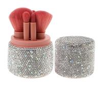 Hohopeti Travel Makeup Brush Organizer Box with Lid, Plastic Multifunctional Storage Case for Eyeshadow and Foundation Brushes, Dustproof and Sturdy Cosmetic Holder for Parties