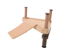 Hohopeti Turtle Basking Platform with Suction Cups Wooden Floating Dock and Ladder for High Water Level Turtle Tank Habitat Accessories and Reptile Resting Area