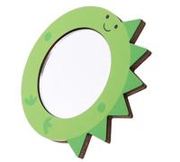 Hohopeti Unbreakable Wooden Dinosaur Mirror for Bath Safe DIY Educational Handheld Bath for Cute Decor and Early Learning Skill Building Accessory