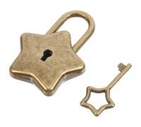 Hohopeti Unique Five-Pointed Star Mini Padlock with Key, Small Notebook and Diary Lock Set, Travel Luggage Lock for Personal Security and Decorative Use