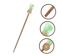 Hohopeti Unique Natural Stone Wand for Cosplay and Stage Performance Lightweight Portable Scepter for Halloween Party Accessories and Housewarming Random Inlaid Green Fluorite Gemstone