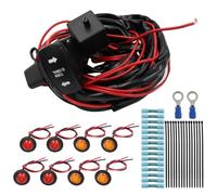Hohopeti Universal 12V UTV ATV Turn Signal Kit with 8 Amber Lights, Rocker Harness and Vertical Green Light Turn Signal Switch, Off-Road Accessories for Utility Vehicles