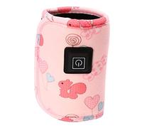 Hohopeti USB Baby Bottle Warmer and Newborn Milk Heater Bag, Portable Insulated Feeding Bottle Heater USB Heating for Travel and Outdoor Use, Pink Squirrel Pattern Random Color